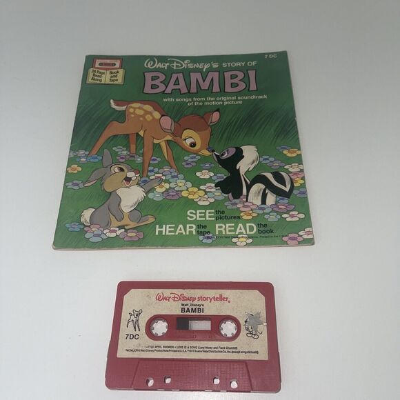 Disney Storyteller Series: STORY OF BAMBI - BOOK & CASSETTE TAPE SET #7DC - 1978 - Picture 1 of 4
